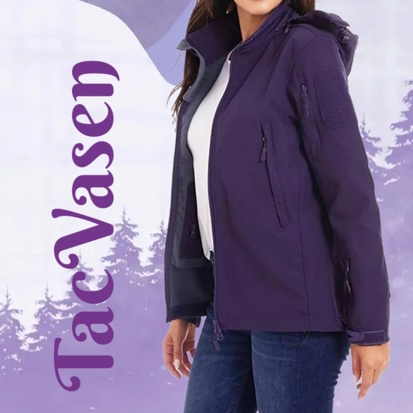 TacVasen Jackets & Blazers - TacVasen Winter Jacket Womens Sz S Purple Duck Bill Hoodie Water Resistant